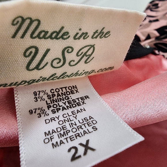 FREE SHIPPING BY 2 CDT! 2X Lara Dress in Mauve Layered Roses Cotton Sateen - Picture 3 of 6